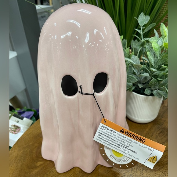 Pink Halloween Ghost Light Up Ceramic 12” Pinkoween 👻🩷NWT - Picture 2 of 7